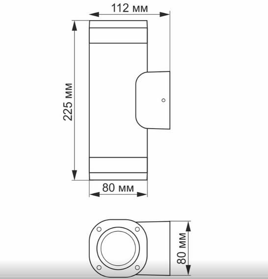 LED Світильник архітектурний VL-AR072G GU10*2 220V IP54 Videx | Зображення 1