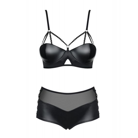 Комплект Obsessive Leatheria 2-pcs set black, S/M | Зображення 3