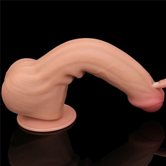 Фаллоимитатор 11.5'' King Sized Sliding Skin Dual Layer Dong Sex Aura | Зображення 4
