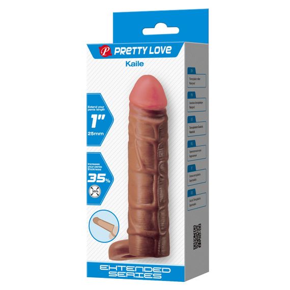 Подовжуюча насадка презерватив Pretty Love - Kaile 1" Brown, BI-026264-1 sexstyle | Зображення 18