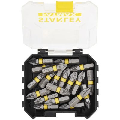 Набор бит Stanley FatMax, Pozidriv, Pz2, L= 25 мм, 20 шт, кейс (STA88568) | Зображення 1