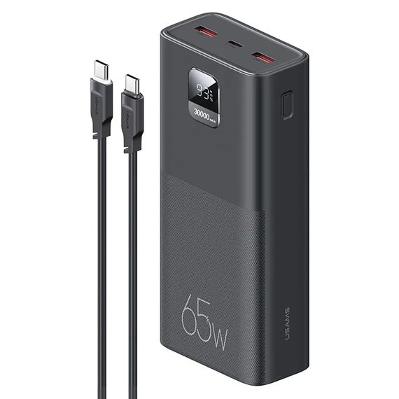 Потужний портативний павербанк Usams US-CD185 30000mAh 65W з функцією швидкої зарядки