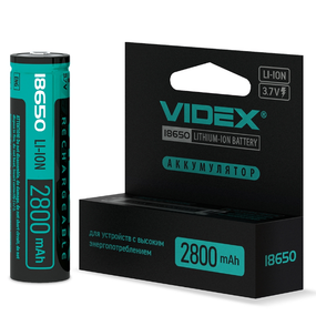 Акумулятор 18650 Li-lon 2800mAh захист (бл-1шт) Videx