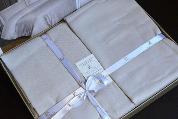 Постільна білизна First Choice Jacquard Satin 200 х 220 см Etnic Beige | Зображення 4