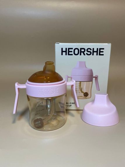 Поїльник дитячий HEORSHE 210 мл Рожевий | Зображення 7