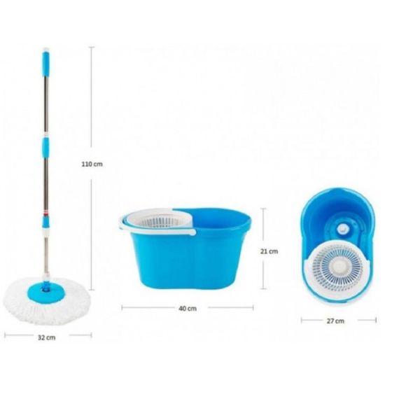 Універсальна швабра з віджимом-центрифугою та відром Easy Mop Кругла Швабра. AQ-520 Колір: синій | Зображення 4