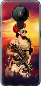 Чехол на Nokia 5.3 Украинка с оружием "5316u-2102-17620"