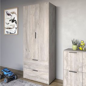 Шафа розпашна дводверна LION Краш з 2 шухлядами Шварцвальд (LION-044003)