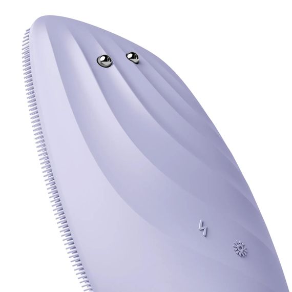 Очистительная щетка для лица GESKE Sonic Thermo Facial Brush&Face-Lifter 8в1 white, Фиолетовый | Зображення 4