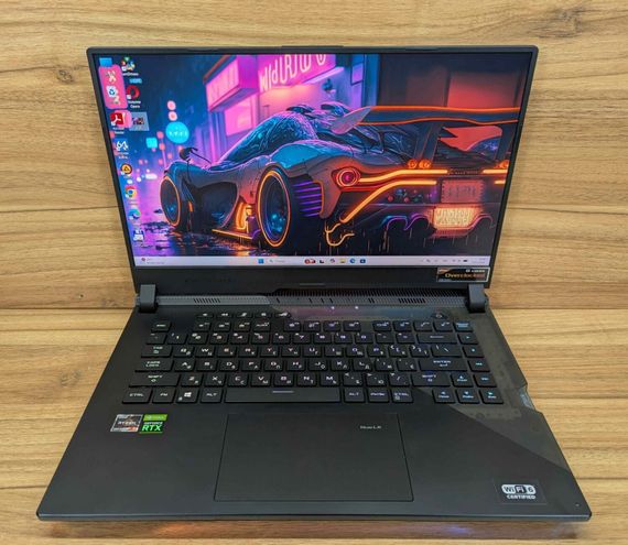 Ігровий ноутбук Asus ROG Stix G533QS / 15.6" (1920x1080) IPS / AMD Ryzen 9 5900HX (8 (16) ядер по 3.3 - 4.6 GHz) / 64 GB DDR4 / 2000 GB SSD / nVidia GeForce RTX 3080, 16 GB GDDR6, 256-bit / Windows 11 б/в + Подарунок Бездротова миша / USB | Зображення 1