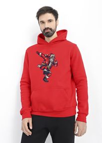 Худі чоловіче червоне з принтом "Танцюючий Санта", 2XL