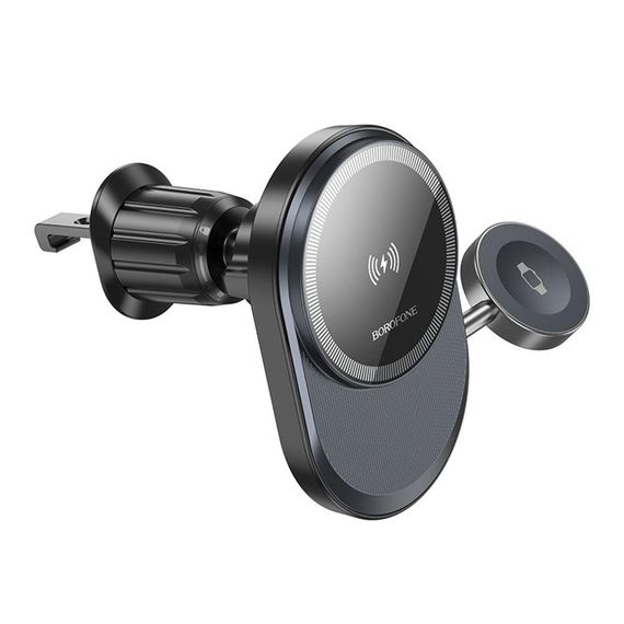 Автотримач Borofone BH219 Fine 2-in-1 Magnetic Wireless 15W Колір Чорний | Зображення 3