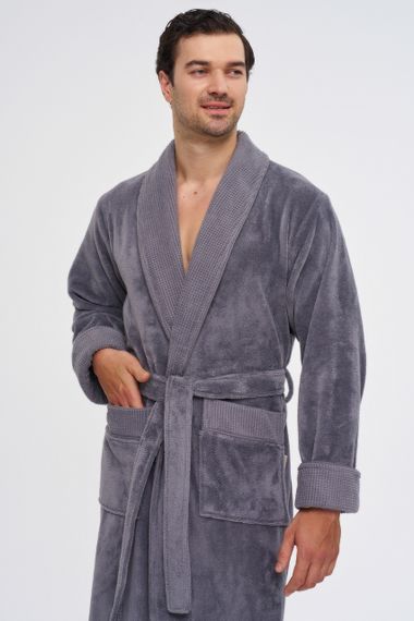 Чоловічий халат Nusa 1161 сірий 3XL | Зображення 4