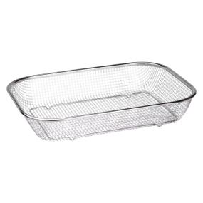 Сито-кошик для миття овочів та фруктів 37.5х27.5х6.8 см друшляк з нержавіючої сталі HP-19-23-L