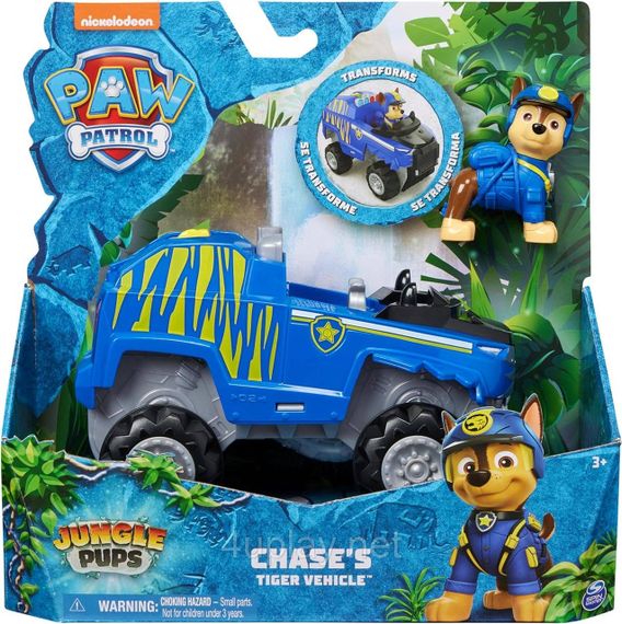 Щенячий патруль в джунглях Машина тигр и фигурка Гонщика Оригинал Paw Patrol Jungle Pups Chase Tiger Vehicle | Зображення 1