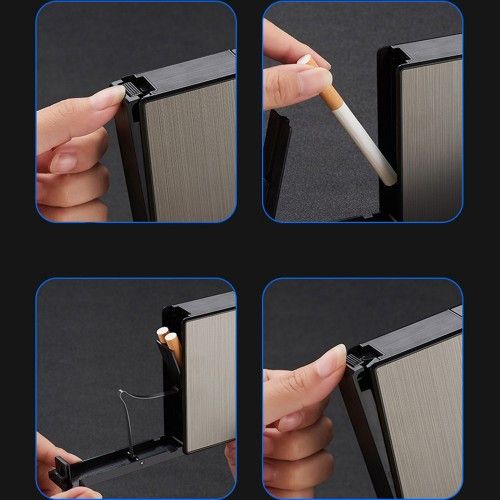 Запальничка Кейс З Викидом "Cigarette Case Focus Silver" | Зображення 6