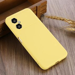 Силіконовий чохол для Xiaomi Poco M4 5G жовтий з мікрофіброю Soft touch
