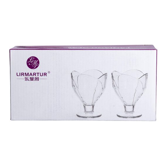 Набор креманок на ножке 6 шт креманки стеклянные для десертов, мороженого, желе набор 180 мл HP-YH-64 | Зображення 5