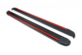 Боковые пороги Maya Red-Black (2 шт., алюминий) для Volkswagen Amarok 2010-2022 гг