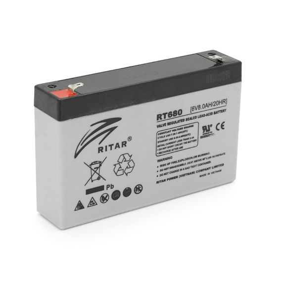 Аккумуляторная батарея AGM RITAR RT680, Gray Case, 6V 8Ah (151х34х94 (100)) Q10