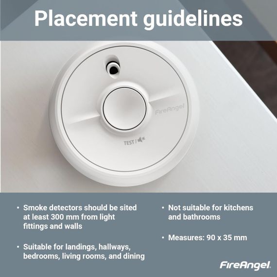 Димовий датчик FireAngel SB1-R – оптичний для дому з захистом від опіків, змінна батарея | Зображення 4