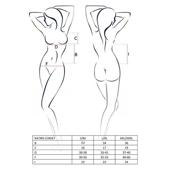 Корсет с пажами KATRISS CORSET black XXL/XXXL - Passion, трусики, шнуровка | Зображення 4