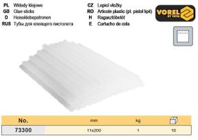 Стержни клеевого пистолета Польша Ø=11 мм l=200 мм 50 штук VOREL-73300