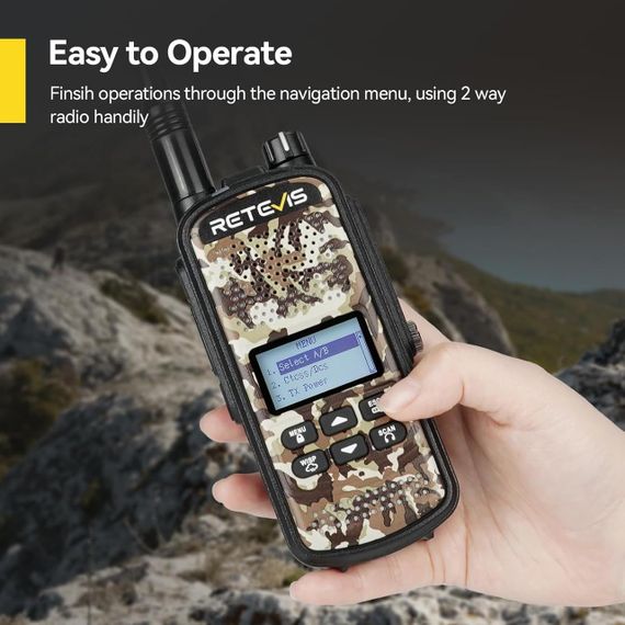 Мисливська рація Retevis, радіоприймач для полювання IP67, акумулятор 2200 мАг, 5 Вт, з ліхтариком, VOX/TOT, камуфляжна | Зображення 5
