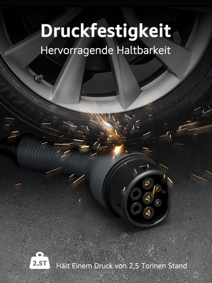 Кабель зарядки для електромобіля Type 2 11 кВт 16A 5 метрів, 3 фази, зарядний EV кабель Тип 2 для електрокара Mode 3 трифазний | Зображення 4