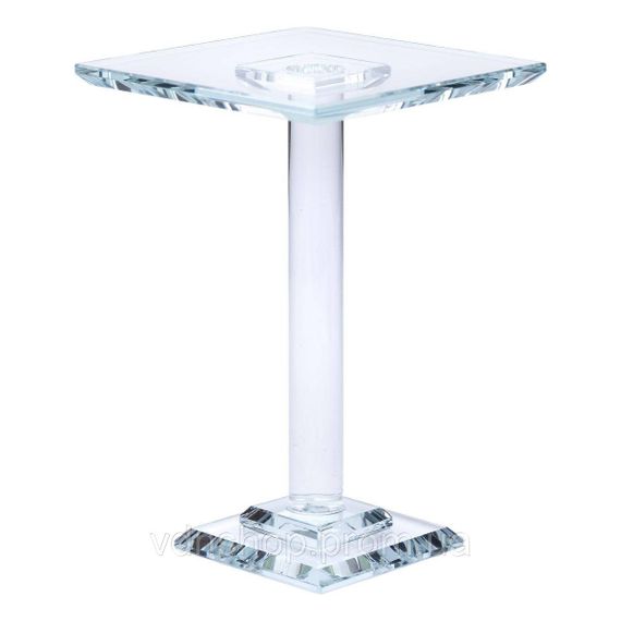 Тортівниця скляна на ніжці 12×12×18 см кругла стійка для торта, капкейків HP-4-71M | Зображення 2