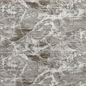 Декоративна 3D панель самоклейка 700х770х5мм Чорний мармур (цегла) (061-5) SW-00000036