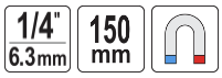 Тримач біт насадок HEX 1/4" х150 мм магніт YATO YT-04681 | Зображення 2