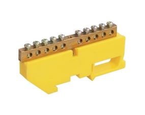 Шина ізольована «N/PE» на DIN-рейку ШЛІ6х9-10 жовта Ny95503126