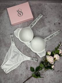 Женское нижнее белье Виктория Сикрет | Сексуальный синий комплект белья со стразами L, 85B, Белый