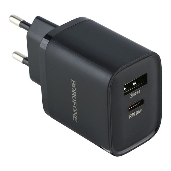 Мережевий зарядний пристрій Borofone BA83A 1USB-C/1USB PD/QC 20W | Зображення 4