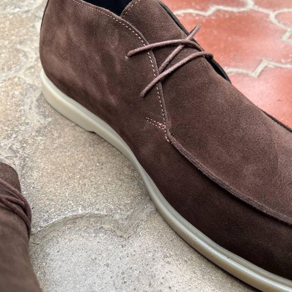 Коричневі черевики — лофери утеплені байкою 47 розмір | Зображення 5