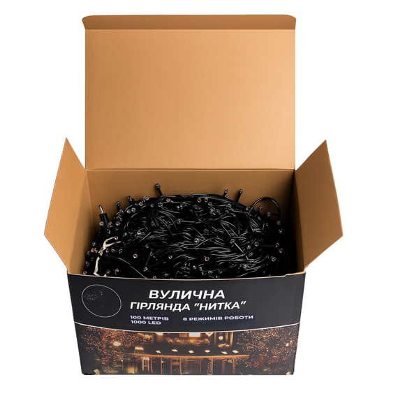 Світлодіодна гірлянда «Різдвяна фея» 100 м, 1000 LED, чорний дріт, IP65 | Зображення 2