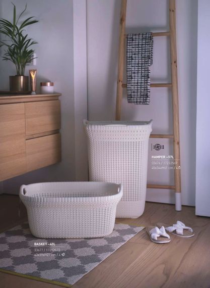 Кошик для білизни пластиковий Curver Knit 40 л 03677 кремовий, міцний і зручний | Зображення 5