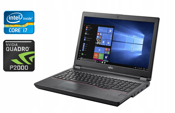 Мобільна робоча станція Fujitsu Celsius H780 / 15.6" (1920x1080) IPS / Intel Core i7-8750H (6 (12) ядер по 2.2 - 4.1 GHz) / 32 GB DDR4 / 512 GB SSD / nVidia Quadro P2000, 4 GB GDDR5, 128-bit / WebCam / 4G б/в