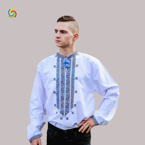 Рубашка Украинская вышиванка 340 цвет белый размер XXXL | Зображення 1