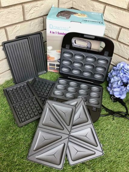 Вафельница-сендвичница 4в1 Domotec SI-234B 1200w | Зображення 4