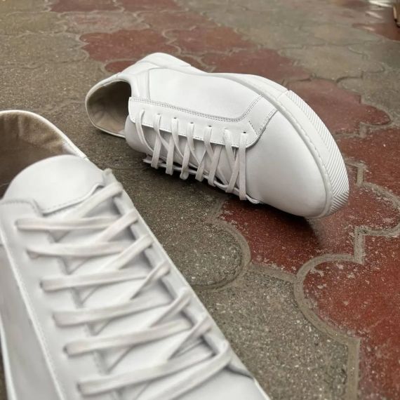 Белые кожаные кеды Berg 49 размер | Зображення 6