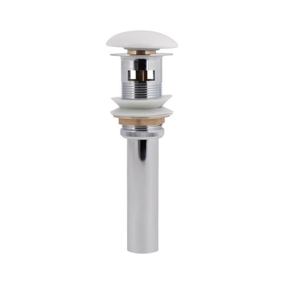 Донний клапан для раковини Qtap PU02O 225х70х70 White з переливом | Зображення 2