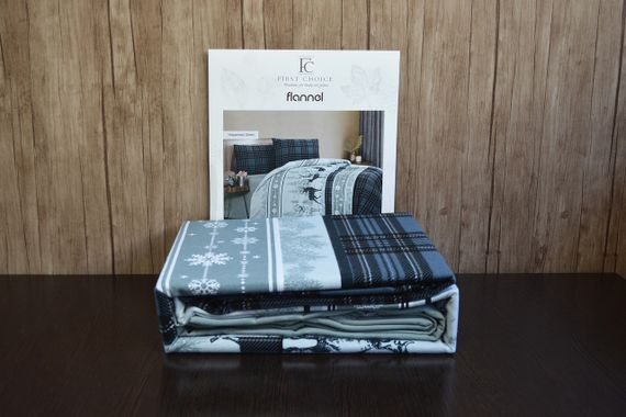 Комплект постельного белья First Choice Flanel 200×220 см Happiness Green | Зображення 2