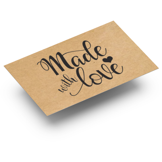 Крафт этикетка с печатью "Made with love" 40x25 мм, 250 шт/рулон, Viskom | Зображення 2