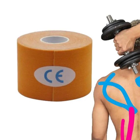 Спортивний тейп Кінезіо Kinesology Tape (кольор сірий) - пластир для підтримки м'язів 5 см 5 м | Зображення 3