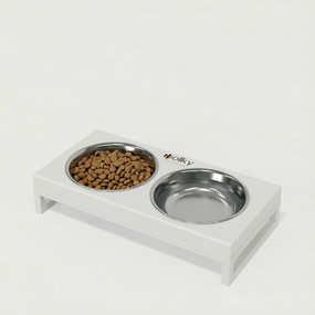 Миски на подставке для маленьких собак и котов Hollky Base XS (2 × 0,25 л) BXS-28145-WHWH