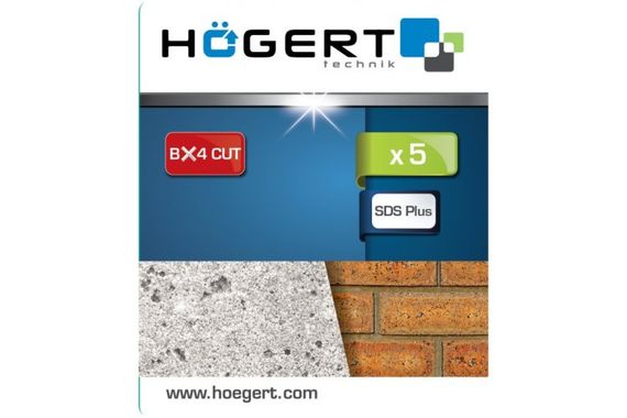Набір бурів SDS+, HT6D370 уп 5 шт Hoegert | Зображення 1