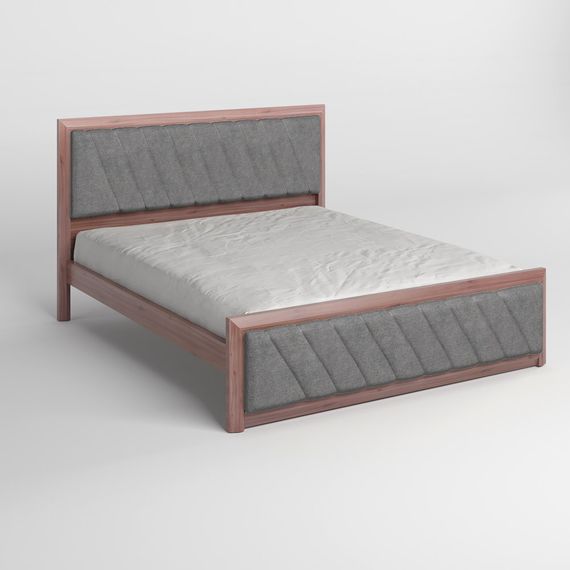 Двоспальне дерев&#039;яне ліжко Mebigrand Барселона Б6 Горіх лісний/Аляска 93 (Сірий) 180х190 см (MBG-14362) | Зображення 1