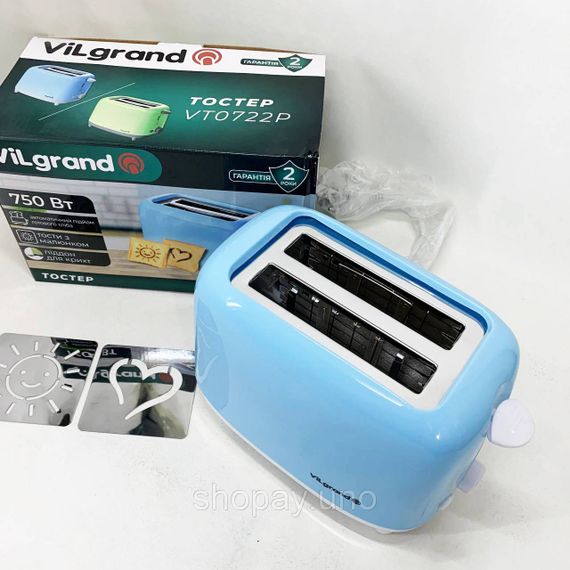 Тостер VILGRAND VT0722P. Колір: блакитний | Зображення 7